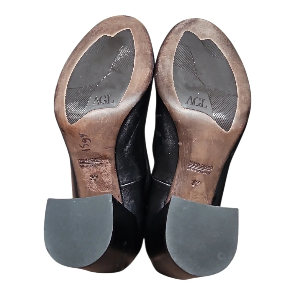 ​AGL | Attilio Giusti Leombruni Black Leather Over The Knee Stretch Boots Size 7